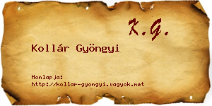 Kollár Gyöngyi névjegykártya